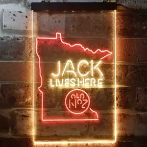 Jack Daniel's Jack Lives Here - Minnesota Neon-Like LED Sign