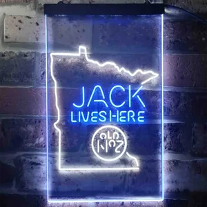 Jack Daniel's Jack Lives Here - Minnesota Neon-Like LED Sign