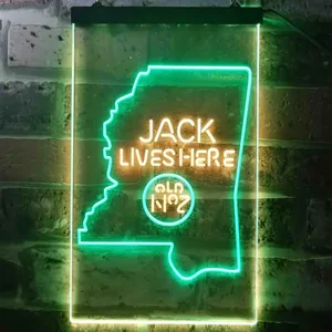 Jack Daniel's Jack Lives Here - Mississippi Neon-Like LED Sign