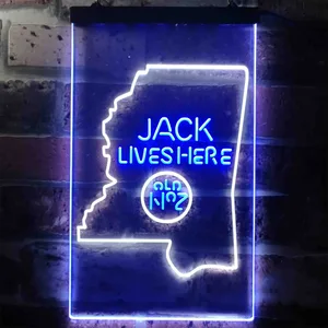 Jack Daniel's Jack Lives Here - Mississippi Neon-Like LED Sign