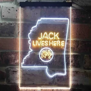Jack Daniel's Jack Lives Here - Mississippi Neon-Like LED Sign