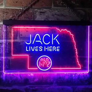 Jack Daniel's Jack Lives Here - Nebraska Neon-Like LED Sign
