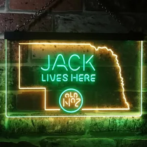 Jack Daniel's Jack Lives Here - Nebraska Neon-Like LED Sign