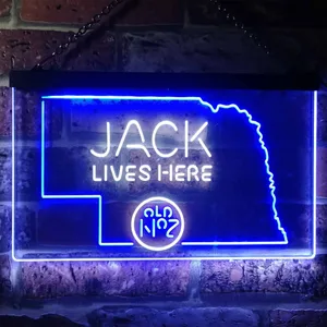 Jack Daniel's Jack Lives Here - Nebraska Neon-Like LED Sign