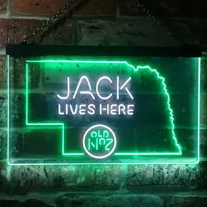 Jack Daniel's Jack Lives Here - Nebraska Neon-Like LED Sign