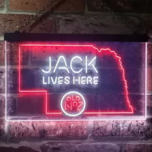 Jack Daniel's Jack Lives Here - Nebraska Neon-Like LED Sign