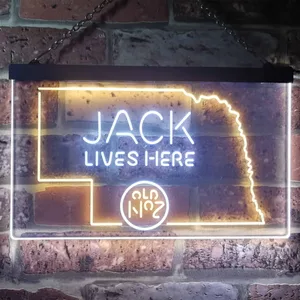 Jack Daniel's Jack Lives Here - Nebraska Neon-Like LED Sign