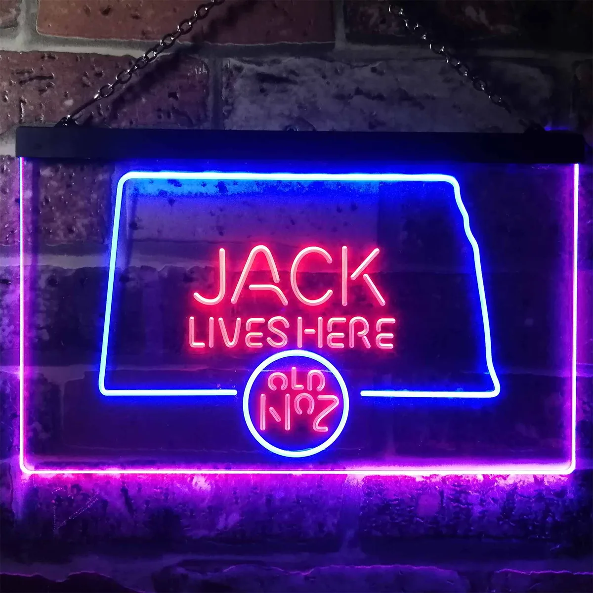 Jack Daniel's Jack Lives Here - North Dakota Neon-Like LED Sign