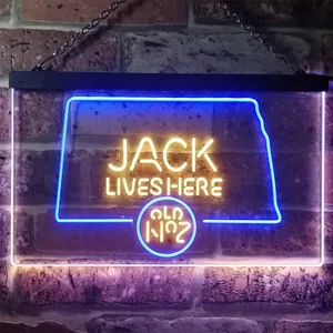 Jack Daniel's Jack Lives Here - North Dakota Neon-Like LED Sign