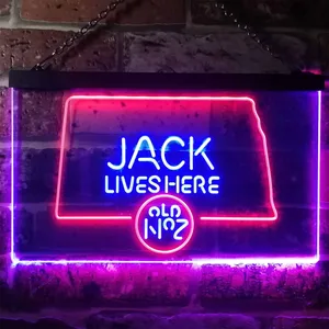 Jack Daniel's Jack Lives Here - North Dakota Neon-Like LED Sign