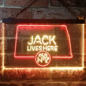 Jack Daniel's Jack Lives Here - North Dakota Neon-Like LED Sign