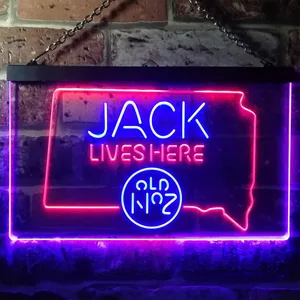 Jack Daniel's Jack Lives Here - South Dakota Neon-Like LED Sign