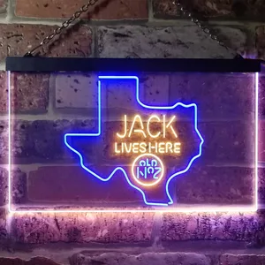 Jack Daniel's Jack Lives Here - Texas Neon-Like LED Sign