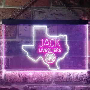 Jack Daniel's Jack Lives Here - Texas Neon-Like LED Sign