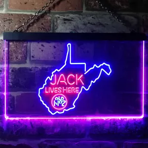 Jack Daniel's Jack Lives Here - West Virginia Neon-Like LED Sign