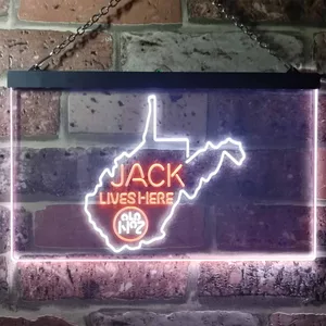 Jack Daniel's Jack Lives Here - West Virginia Neon-Like LED Sign