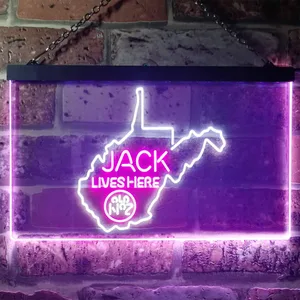 Jack Daniel's Jack Lives Here - West Virginia Neon-Like LED Sign
