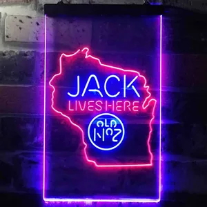 Jack Daniel's Jack Lives Here - Wisconsin Neon-Like LED Sign