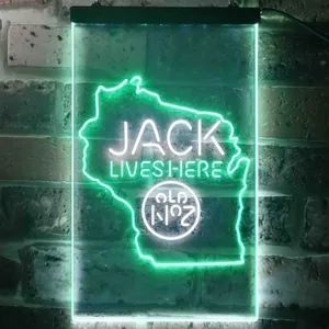 Jack Daniel's Jack Lives Here - Wisconsin Neon-Like LED Sign