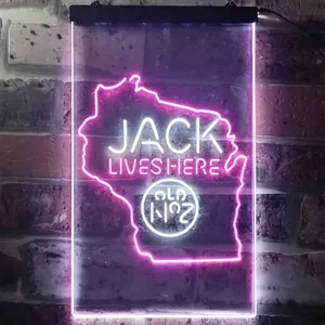 Jack Daniel's Jack Lives Here - Wisconsin Neon-Like LED Sign