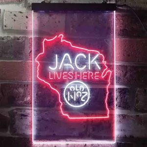 Jack Daniel's Jack Lives Here - Wisconsin Neon-Like LED Sign