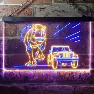Jurassic Park Jeep Chase Neon-Like LED Sign