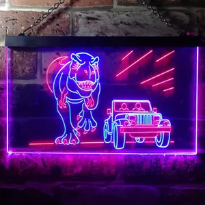 Jurassic Park Jeep Chase Neon-Like LED Sign