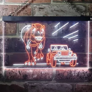 Jurassic Park Jeep Chase Neon-Like LED Sign