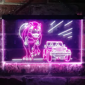 Jurassic Park Jeep Chase Neon-Like LED Sign