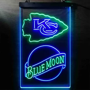 Kansas City Chiefs Blue Moon Neon-Like LED Sign