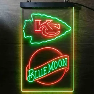 Kansas City Chiefs Blue Moon Neon-Like LED Sign