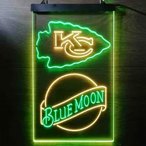 Kansas City Chiefs Blue Moon Neon-Like LED Sign