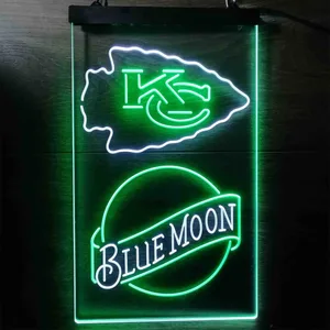 Kansas City Chiefs Blue Moon Neon-Like LED Sign