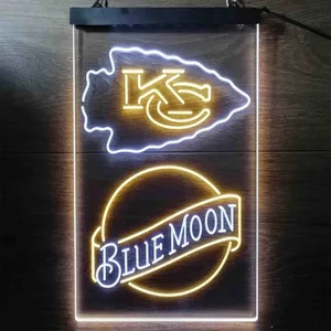 Kansas City Chiefs Blue Moon Neon-Like LED Sign