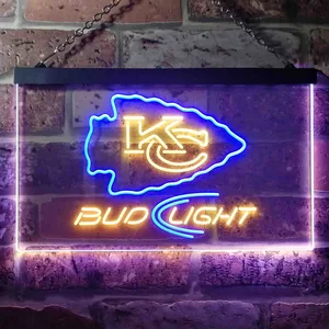 Kansas City Chiefs Bud Light Neon-Like LED Sign
