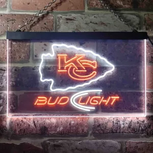 Kansas City Chiefs Bud Light Neon-Like LED Sign
