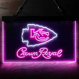 Kansas City Chiefs Crown Royal Neon-Like LED Sign