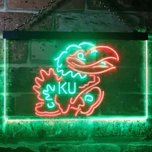 Kansas Jayhawks KU Logo Neon-Like LED Sign