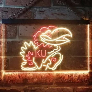 Kansas Jayhawks KU Logo Neon-Like LED Sign