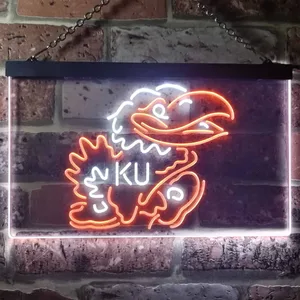Kansas Jayhawks KU Logo Neon-Like LED Sign