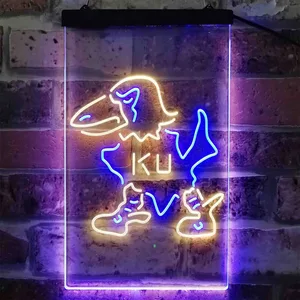 Kansas Jayhawks Logo 2 Neon-Like LED Sign - Legacy Edition