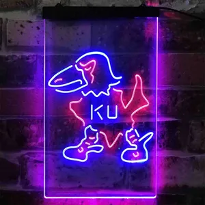 Kansas Jayhawks Logo 2 Neon-Like LED Sign - Legacy Edition