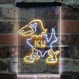 Kansas Jayhawks Logo 2 Neon-Like LED Sign - Legacy Edition