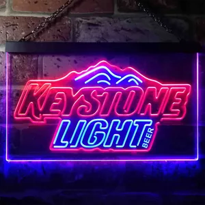 Keystone Light Mountain Logo Neon-Like LED Sign