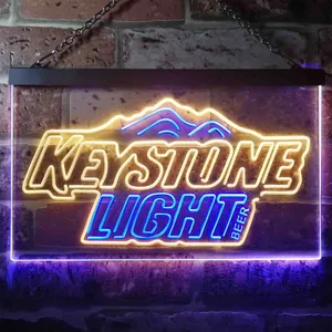 Keystone Light Mountain Logo Neon-Like LED Sign