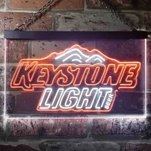 Keystone Light Mountain Logo Neon-Like LED Sign