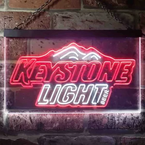 Keystone Light Mountain Logo Neon-Like LED Sign