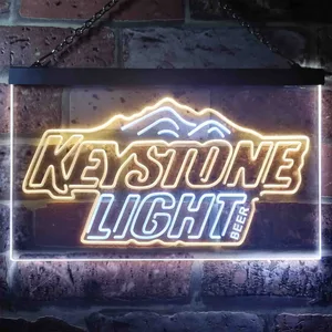 Keystone Light Mountain Logo Neon-Like LED Sign