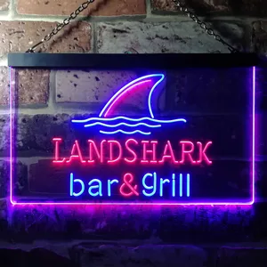 Landshark Lager - Bar and Grill Sharkfin Neon-Like LED Sign