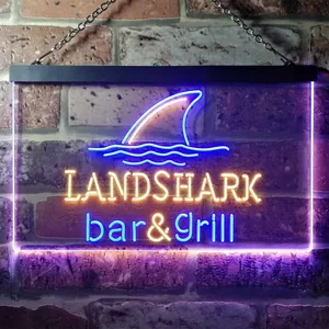 Landshark Lager - Bar and Grill Sharkfin Neon-Like LED Sign